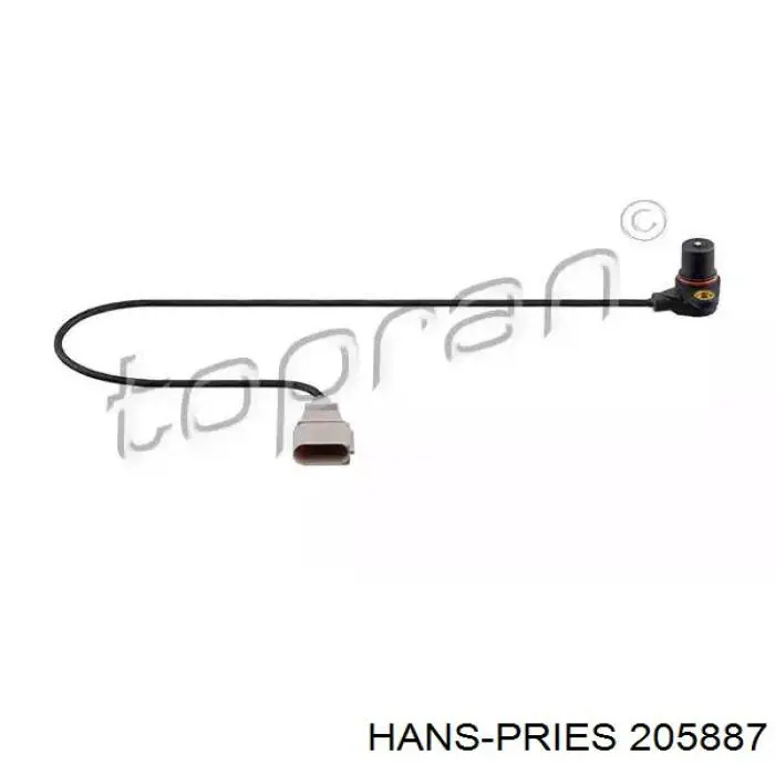 Sensor de posição (de revoluções) de cambota 205887 Hans Pries (Topran)