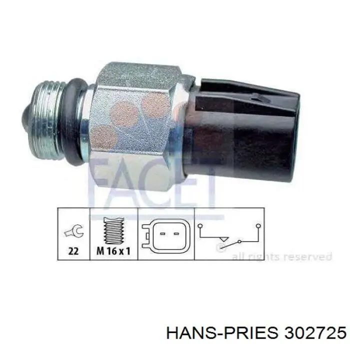 Sensor de ativação das luzes de marcha à ré Hans Pries (Topran) 302725 preço, a partir de 15,70 USD