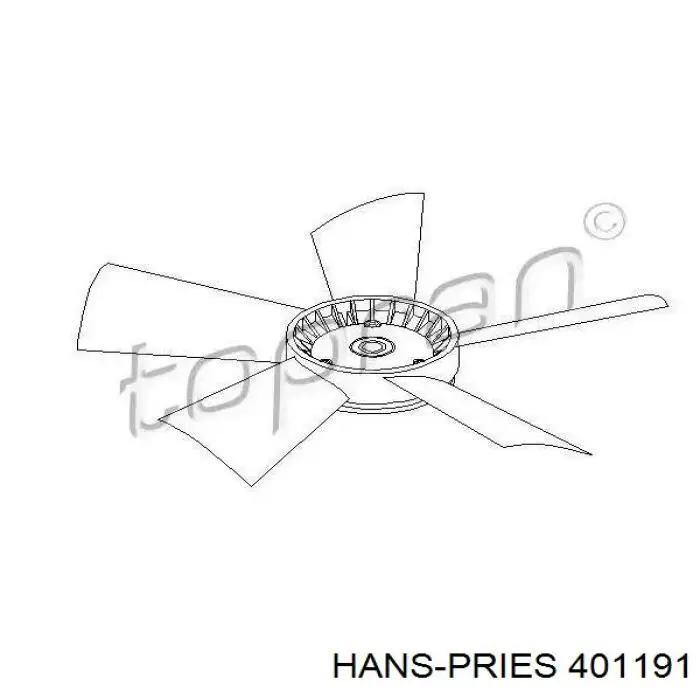 401191 Hans Pries (Topran) Ventilador (roda de aletas) do radiador de esfriamento