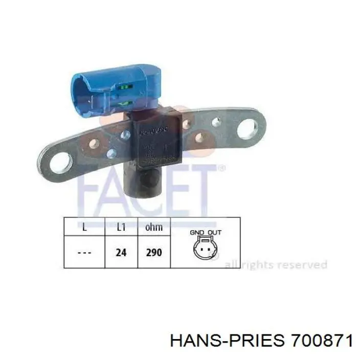 Compre 700871 Hans Pries (Topran) Sensor de posição (de revoluções) de cambota