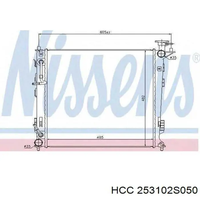 Radiador de esfriamento de motor R302733100 Doowon
