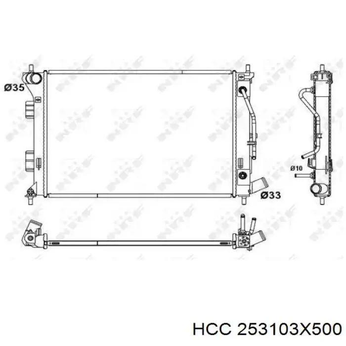 253103X550 Hyundai/Kia Radiador de esfriamento de motor