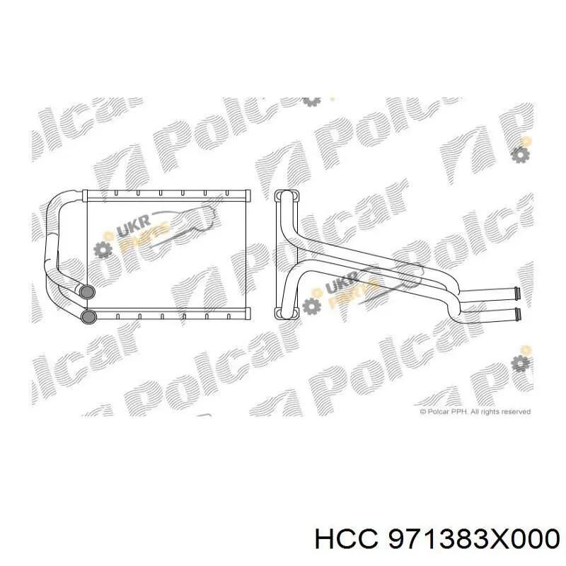 Radiador de forno (de aquecedor) 971383X000 HCC