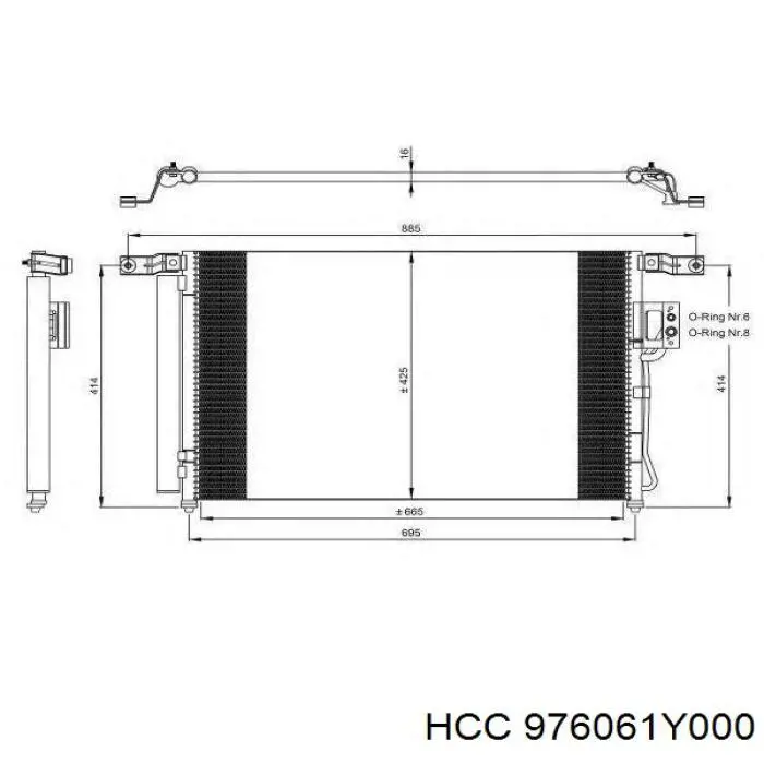 Radiador de aparelho de ar condicionado HCC 976061Y000 preço, a partir de 103,95 USD