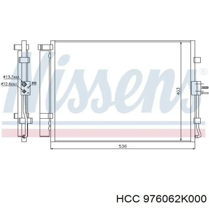 976062K000 HCC Radiador de aparelho de ar condicionado