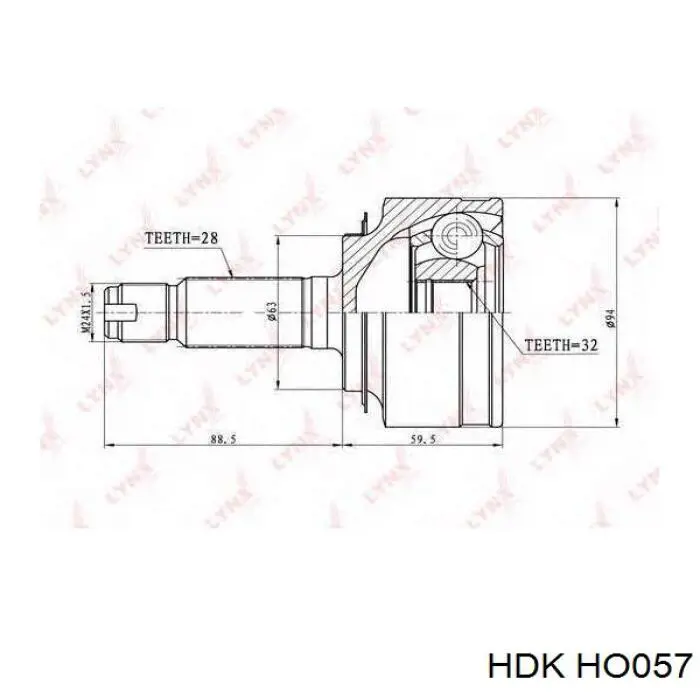 Junta homocinética externa dianteira HDK HO057 preço, a partir de 46,94 USD