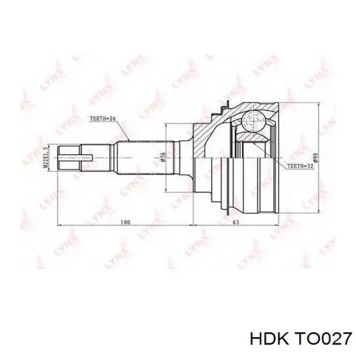 Junta homocinética externa dianteira HDK TO027 preço, a partir de 68,80 USD