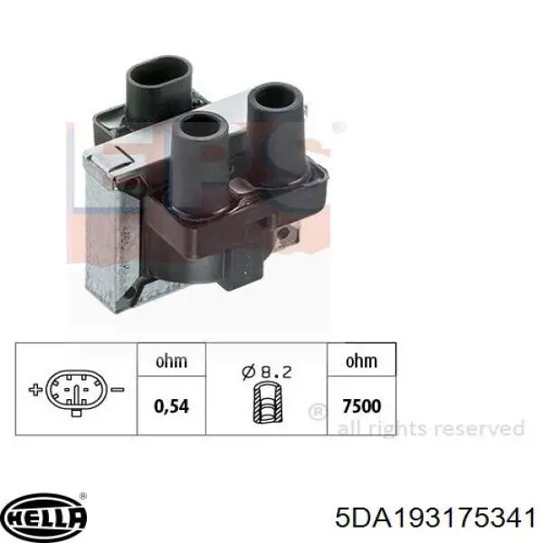 Bobina de ignição HELLA 5DA193175341 preço, a partir de 21,96 USD