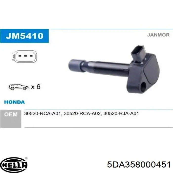 Bobina de ignição HELLA 5DA358000451 preço, a partir de 50,33 USD