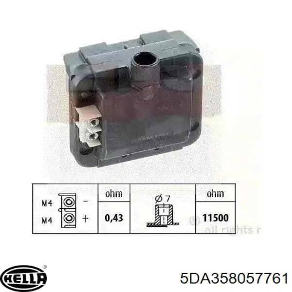 Compre 5DA358057761 HELLA Bobina de ignição