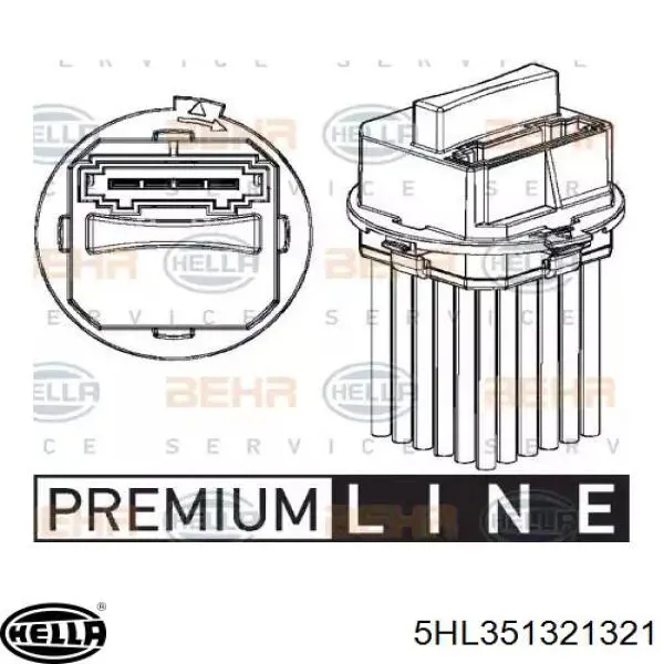 Resistor (resistência) de ventilador de forno (de aquecedor de salão) HELLA 5HL351321321 preço, a partir de 57,11 USD