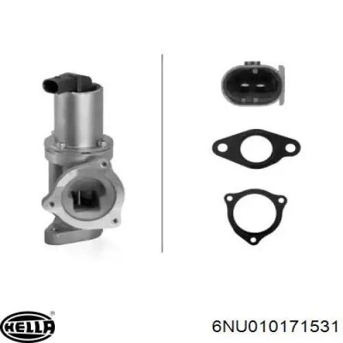 6NU010171531 HELLA Válvula EGR de recirculação dos gases