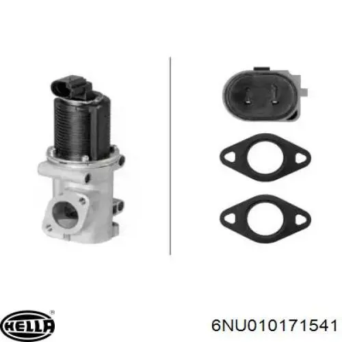 Compre 6NU010171541 HELLA Válvula EGR de recirculação dos gases