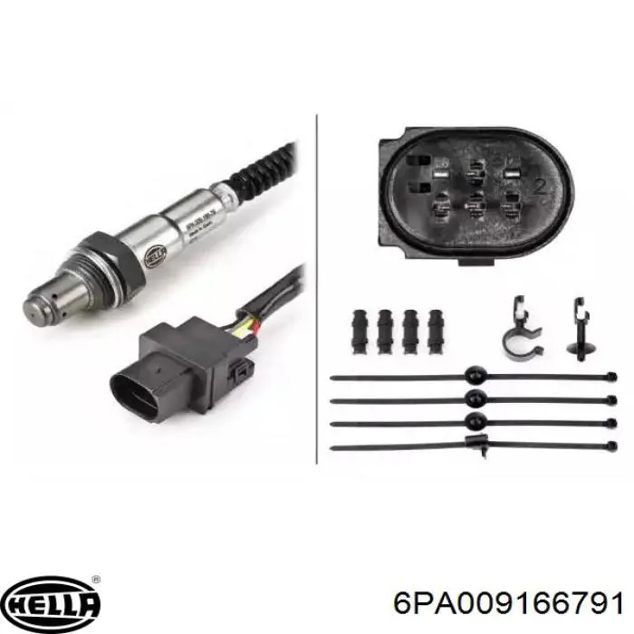 6PA009166791 HELLA Sonda lambda, sensor de oxigênio até o catalisador