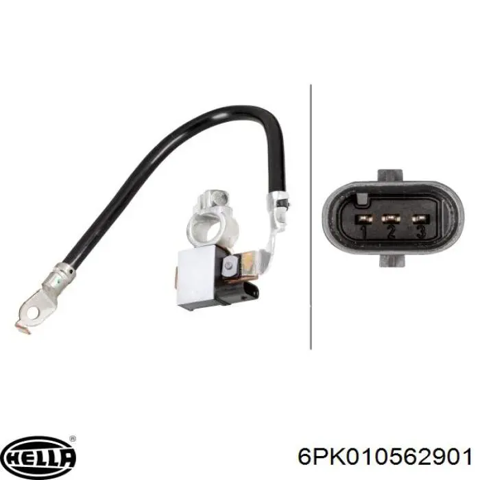 6PK010562901 HELLA Cabo de terra de bateria recarregável (PILHA)