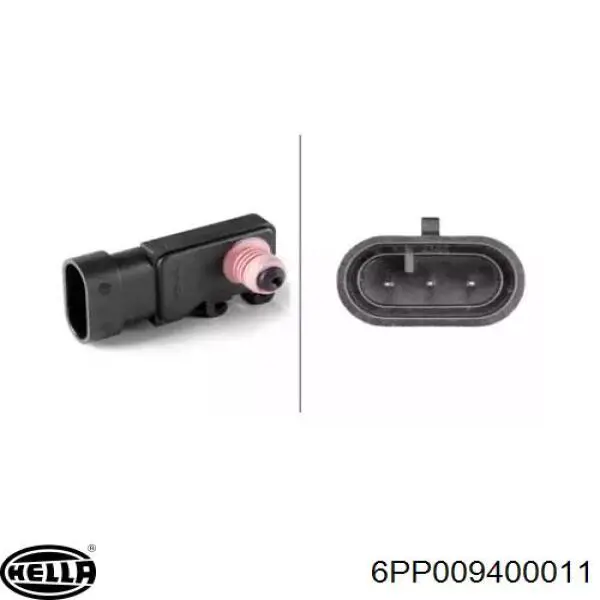 Compre 6PP009400011 HELLA Sensor de pressão no coletor de admissão, MAP