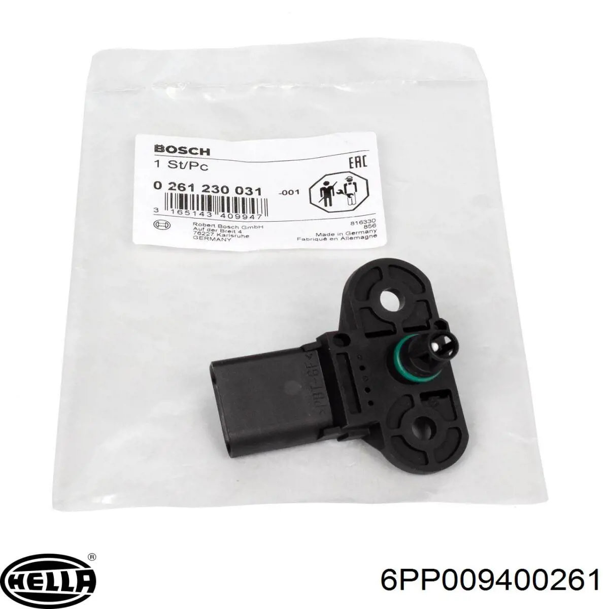 Compre 6PP009400261 HELLA Sensor de pressão no coletor de admissão, MAP