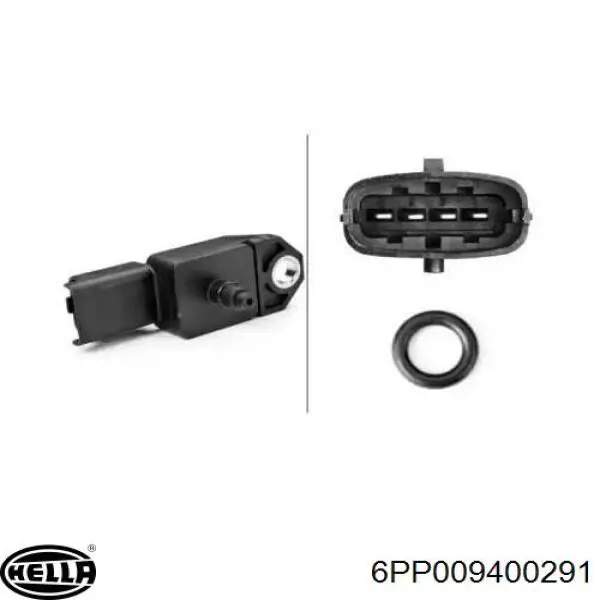 Compre 6PP009400291 HELLA Sensor de pressão no coletor de admissão, MAP