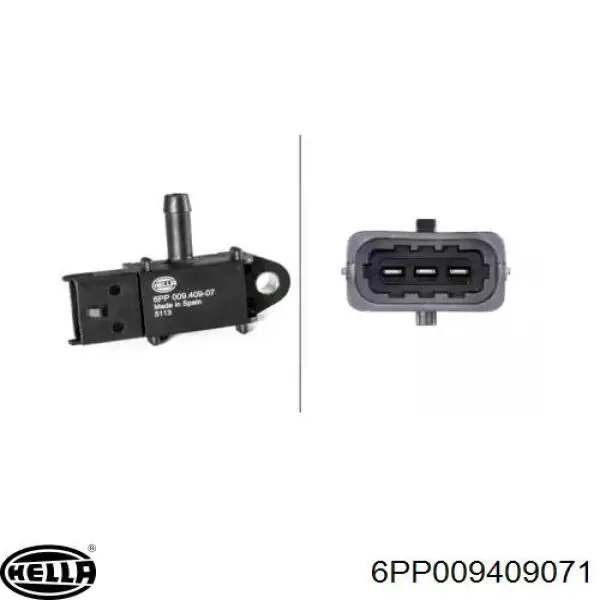 6PP009409071 HELLA Sensor de pressão dos gases de escape