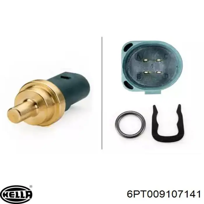 Compre 6PT009107141 HELLA Sensor de temperatura do fluido de esfriamento