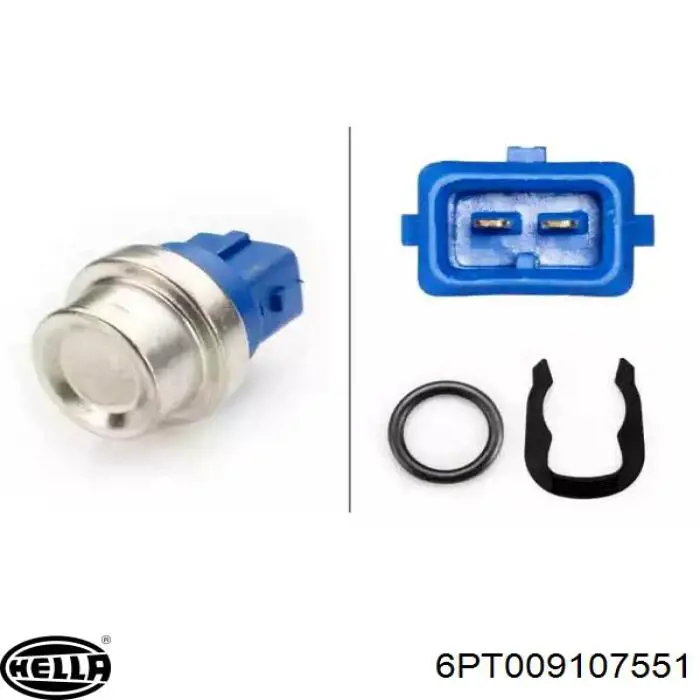 Compre 6PT009107551 HELLA Sensor de temperatura do fluido de esfriamento