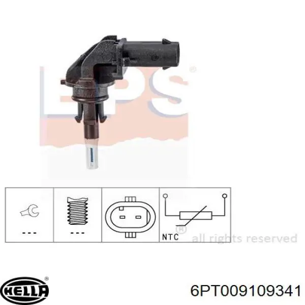 6PT009109341 HELLA Sensor de temperatura da mistura de ar
