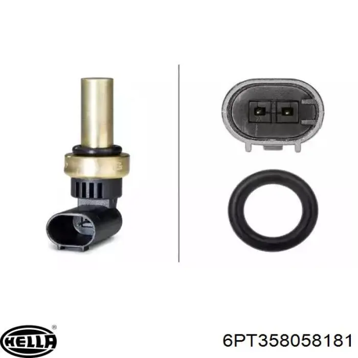 6PT358058181 HELLA Sensor de temperatura do fluido de esfriamento