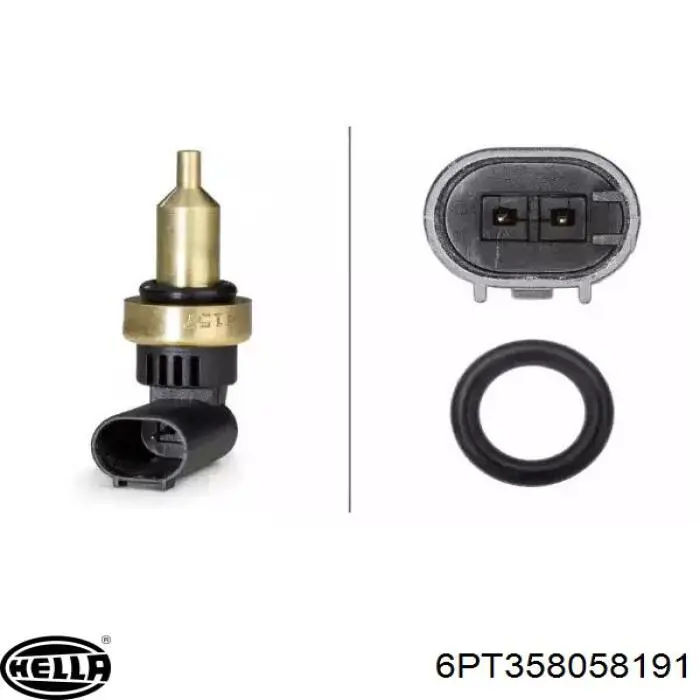 6PT358058191 HELLA Sensor de temperatura do fluido de esfriamento