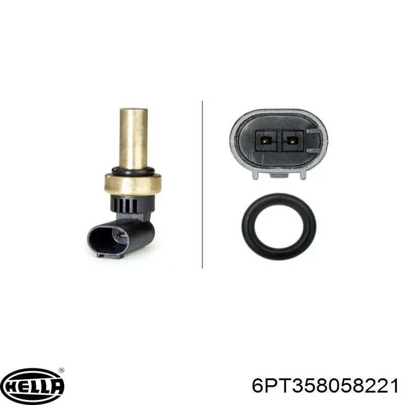 6PT358058221 HELLA Sensor de temperatura do fluido de esfriamento