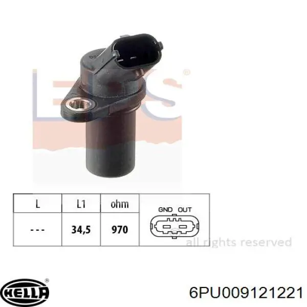 Compre 6PU009121221 HELLA Sensor de posição (de revoluções) de cambota