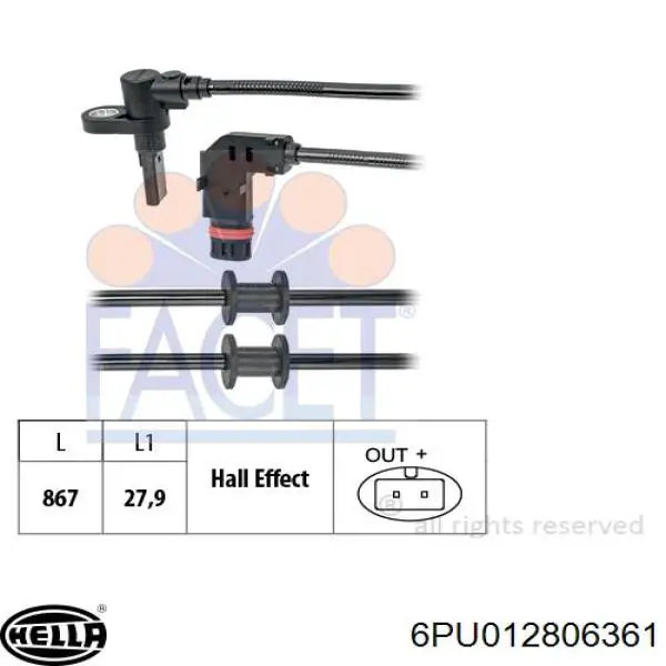 Compre 6PU012806361 HELLA Sensor dianteiro de ABS