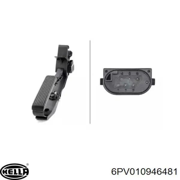 6PV010946481 HELLA Pedal de gás (de acelerador)