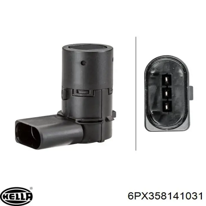 Sensor dianteiro lateral de sinalização de estacionamento (sensor de estacionamento) HELLA 6PX358141031 preço, a partir de 23,39 USD