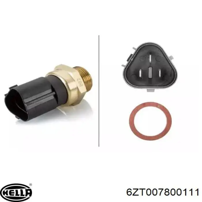 Compre 6ZT007800111 HELLA Sensor de temperatura do fluido de esfriamento (de ativação de ventilador do radiador)