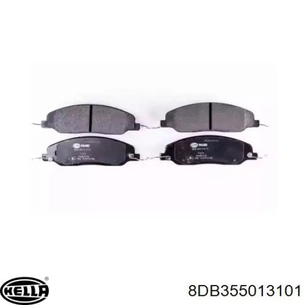 Sapatas do freio dianteiras de disco 8DB355013101 HELLA
