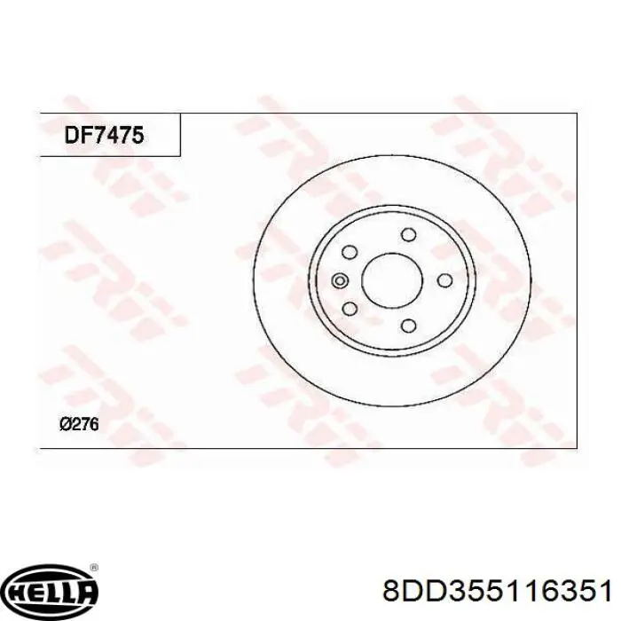 Compre 8DD355116351 HELLA Disco do freio dianteiro