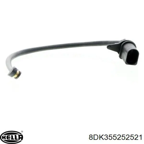 8DK355252521 HELLA Sensor dianteiro esquerdo de desgaste das sapatas do freio