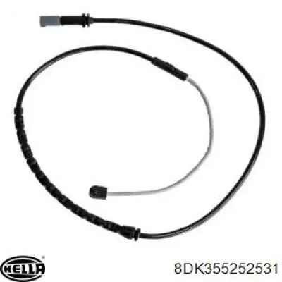 8DK355252531 HELLA Sensor traseiro de desgaste das sapatas do freio