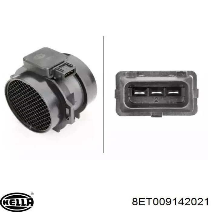 Compre 8ET009142021 HELLA Sensor de fluxo (consumo) de ar, medidor de consumo M.A.F. - (Mass Airflow)