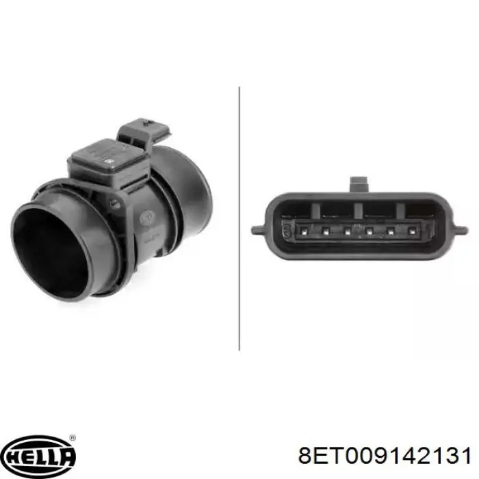Compre 8ET009142131 HELLA Sensor de fluxo (consumo) de ar, medidor de consumo M.A.F. - (Mass Airflow)
