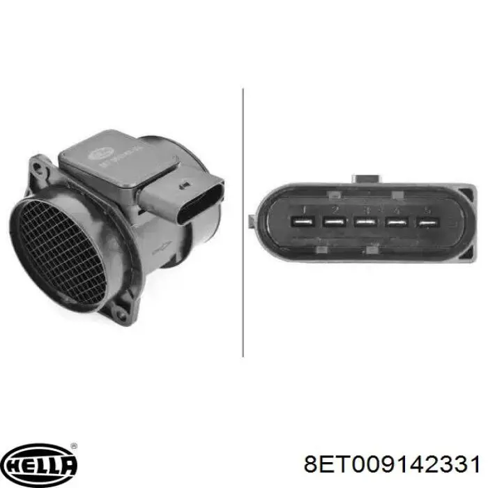 Compre 8ET009142331 HELLA Sensor de fluxo (consumo) de ar, medidor de consumo M.A.F. - (Mass Airflow)