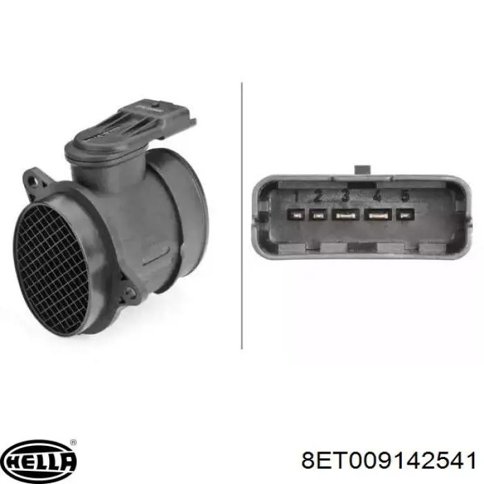Compre 8ET009142541 HELLA Sensor de fluxo (consumo) de ar, medidor de consumo M.A.F. - (Mass Airflow)