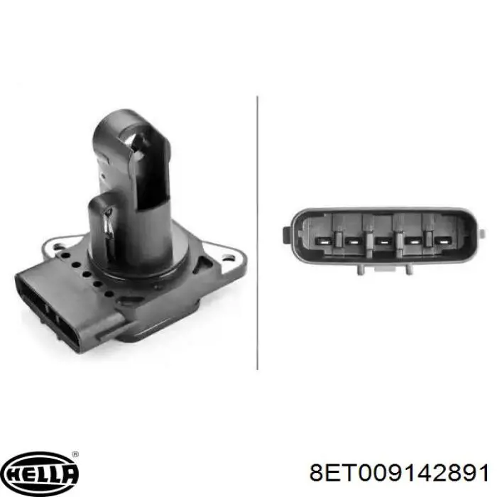 Sensor de fluxo (consumo) de ar, medidor de consumo M.A.F. - (Mass Airflow) HELLA 8ET009142891 preço, a partir de 68,58 USD
