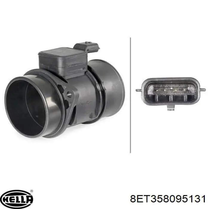Sensor de fluxo (consumo) de ar, medidor de consumo M.A.F. - (Mass Airflow) HELLA 8ET358095131 preço, a partir de 52,23 USD