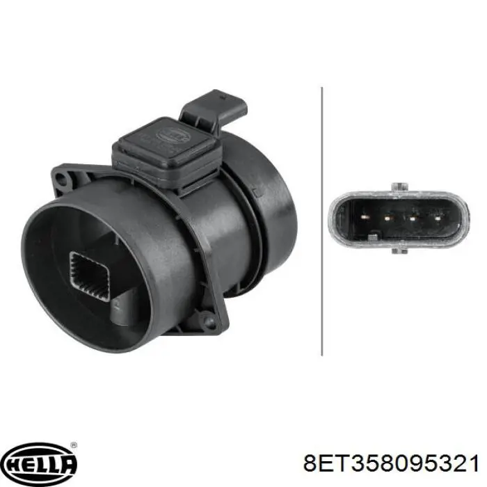 AMMQ19757 Magneti Marelli Sensor de fluxo (consumo) de ar, medidor de consumo M.A.F. - (Mass Airflow)