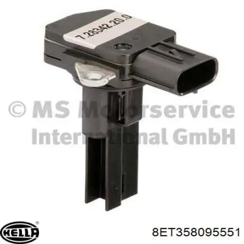 Compre 8ET358095551 HELLA Sensor de fluxo (consumo) de ar, medidor de consumo M.A.F. - (Mass Airflow)