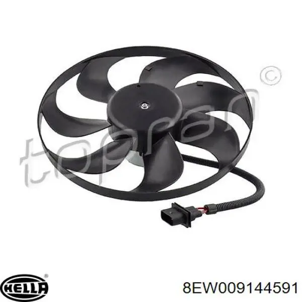 Compre 8EW009144591 HELLA Ventilador elétrico de esfriamento montado (motor + roda de aletas)
