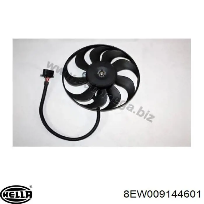 Ventilador elétrico de esfriamento montado (motor + roda de aletas) direito 8EW009144601 HELLA