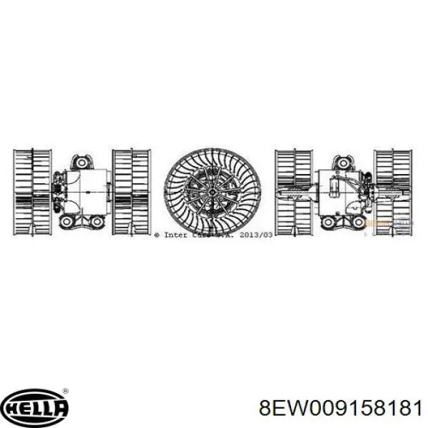 Motor de ventilador de forno (de aquecedor de salão) 8EW009158181 HELLA