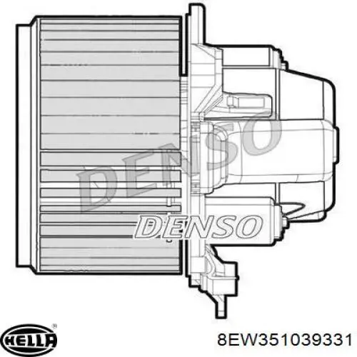 Motor de ventilador de forno (de aquecedor de salão) 8EW351039331 HELLA